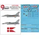 Lima November Decals 72-d06 1/72 Royal Danish Air Force F-16 In Early Colors