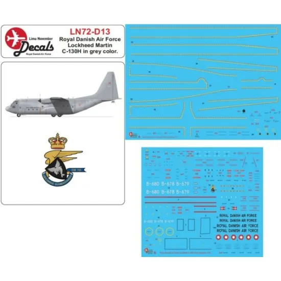 Lima November Decals 72-d13 1/72 Royal Danish Air Force C130h New Colors