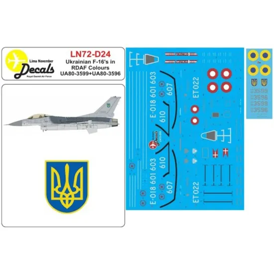 Lima November Decals 72-d24 1/72 Ukrainian F-16s In Rdaf Colors
