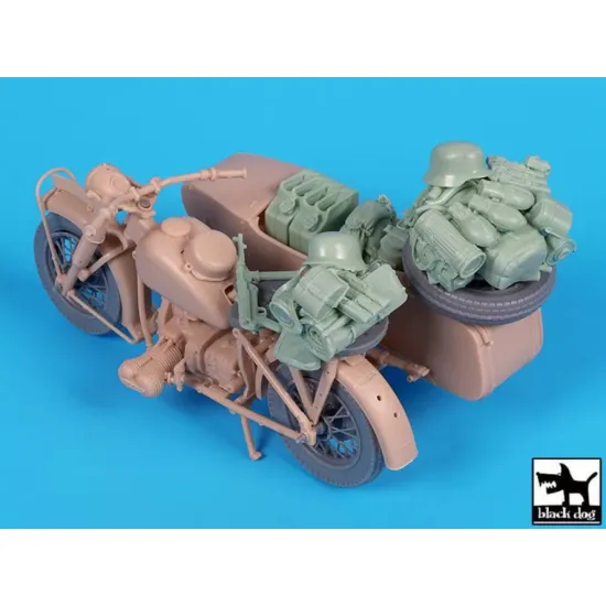 Black Dog T16021 1/16 R 75 With Sidecar Accessories Set For Freedom Model Kits
