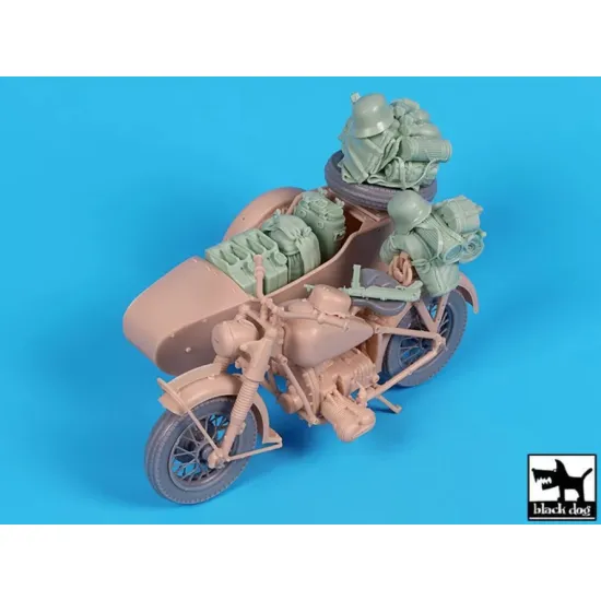 Black Dog T16021 1/16 R 75 With Sidecar Accessories Set For Freedom Model Kits