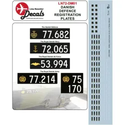 Lima November Decals 72-dm01 1/72 Danish Military Numberplates