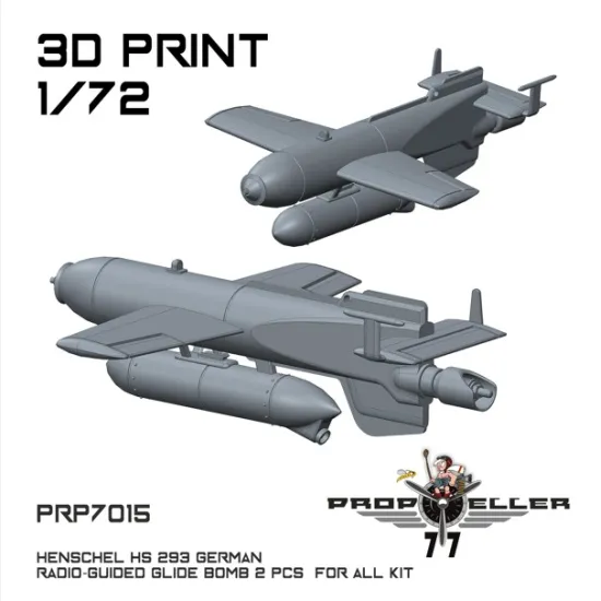 77propeller Prp7015 1/72 Henschel Hs 293 German Radio-guided Glide Bomb 2 Pcs For All Kit