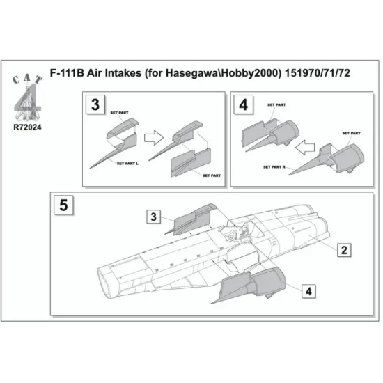 Cat4-r72024 1/72 F-111b Air Intakes For Hasegawa/Hobby 2000 151970/71/72