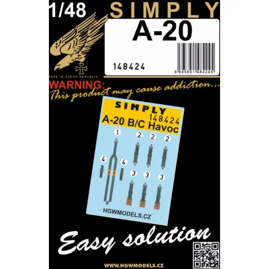 Hgw 148424 1/48 A-20 - Seatbelts Aircraft Accessories