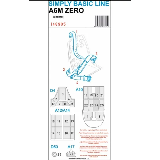 Hgw 148905 1/48 A6m Zero - Basic Line Recommended For Eduard Kit Aircraft Accessories