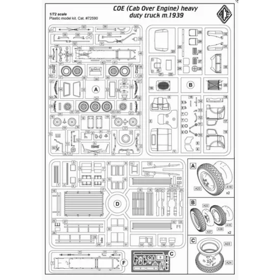 Ace 72590 1/72 Coe Caboverengine Heavy Truck M 1939 Plastic Model Kit