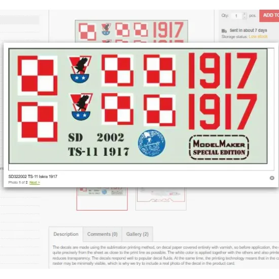 Model Maker Sd322002 1/32 Ts-11 Iskra 1917 Decal For Aircraft