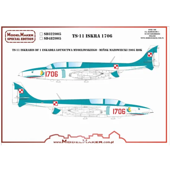Model Maker Sd322005 1/32 Ts-11 Iskra 1706 Decal For Aircraft