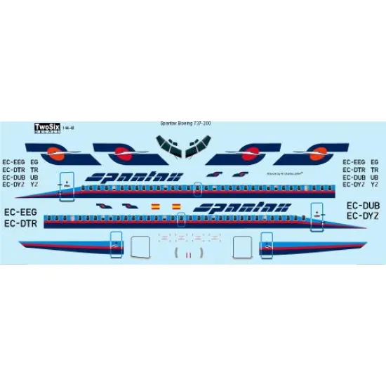 26decals 144-40 1/144 Spantax Boeing 737-200 Laser Decal