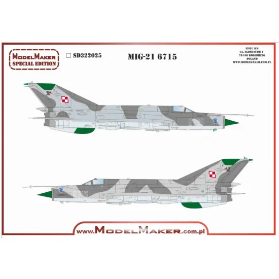 Model Maker Sd322023 1/32 Mig-21mf 7812 Kopia Decal For Aircraft