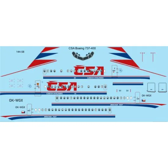 26decals 144-58 1/144 Csa Boeing 737-400 Laser Decal