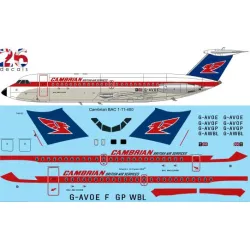 26decals 144-63 1/144 Cambrian Bac 1-11-400 Laser Decal For Aircraft