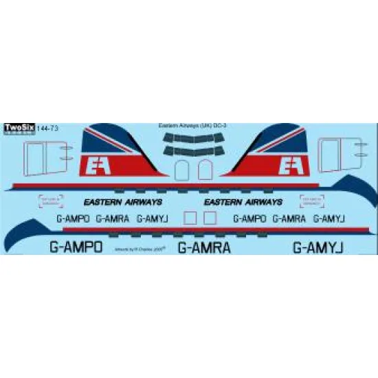 26decals 144-73 1/144 Eastern Uk Douglas Dc-3 Laser Decal For Aircraft