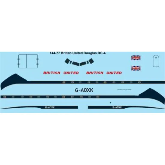 26decals 144-77 1/144 Bua Douglas Dc-4 Laser Decal For Aircraft