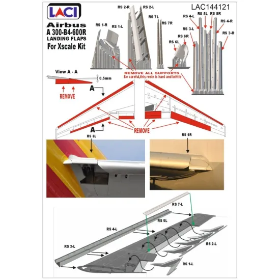 Laci 144192 1/144 Airbus A300-600r Landing Flaps For Xscale Kit
