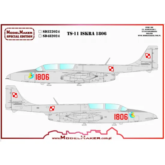 Model Maker Sd322024 1/32 Ts-11 1806 Decal For Aircraft