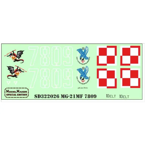 Model Maker Sd322026 1/32 Mig-21mf 7809 Decal For Aircraft