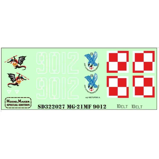 Model Maker Sd322027 1/32 Mig-21mf 9012 Decal For Aircraft