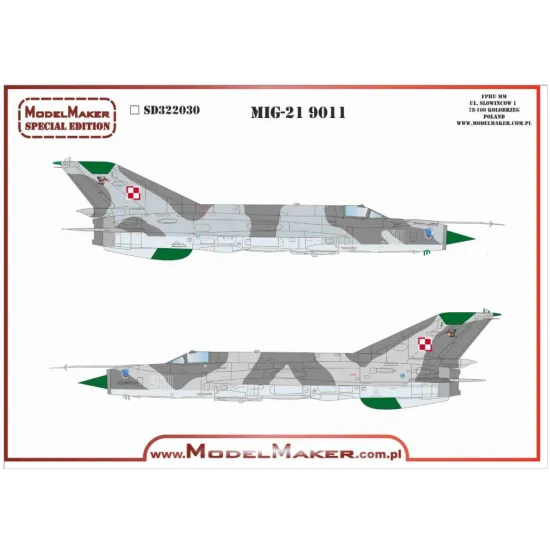Model Maker Sd322030 1/32 Mig-21mf 9011 Decal For Aircraft
