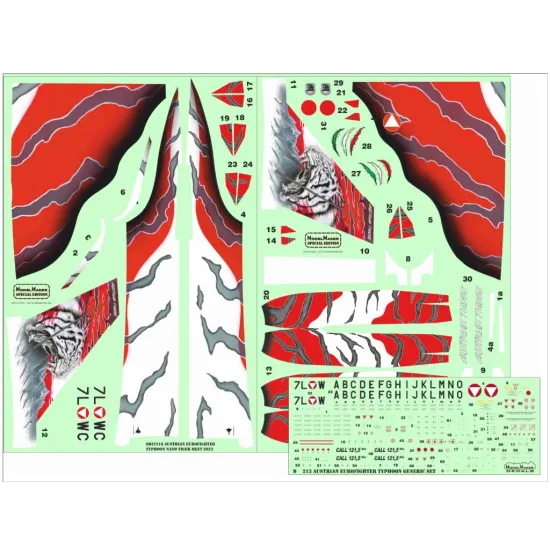 Model Maker Sd32216 1/32 Austrian Eurofighter Typhoon Nato Tiger Meet 2023 Decal For Aircraft