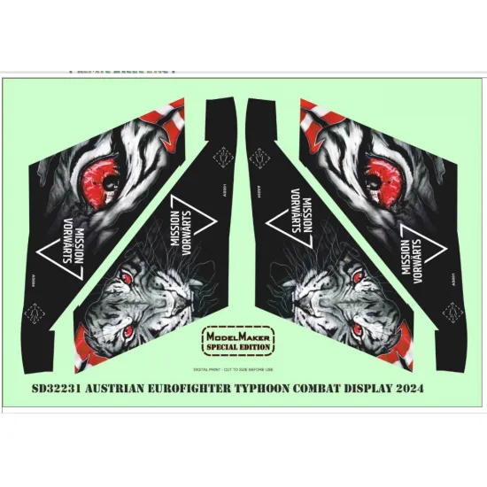 Model Maker Sd32231 1/32 Austrian Eurofighter Typhoon Combat Display 2024 Decal For Aircraft