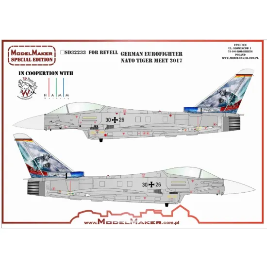Model Maker Sd32233 1/32 German Eurofighter Nato Tiger Meet 2017 Decal For Aircraft