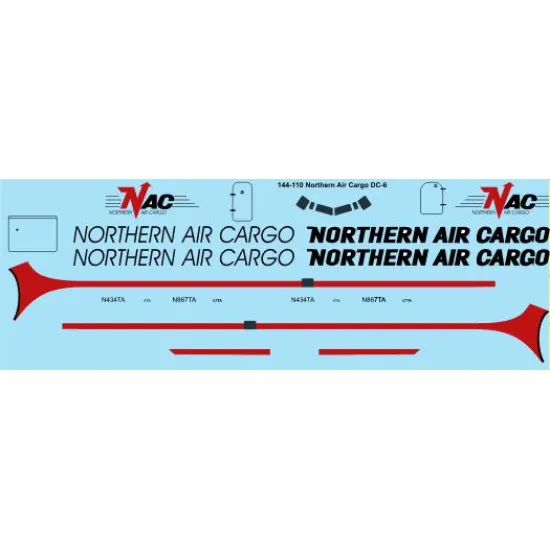 26decals 144-110 1/144 Northern Air Cargo Douglas Dc-6 Laser Decal For Aircraft