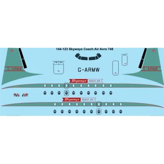 26decals 144-123 1/144 Skyways Hs-748 Laser Decal For Aircraft