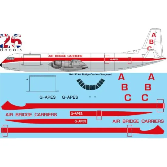 26decals 144-143 1/144 Abc Vanguard Laser Decal For Aircraft