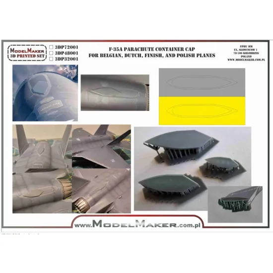 Model Maker 3dp482001 1/48 F-35a Parachute Container Cap Aircraft Accessories