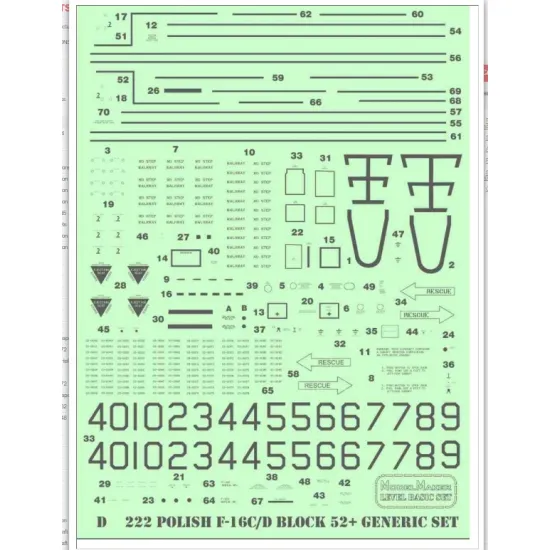 Model Maker Ymd48061 1/48 Polish F-16c Ntm 2015 - Tiger Demo Team- Masks Decals Set With Stencils