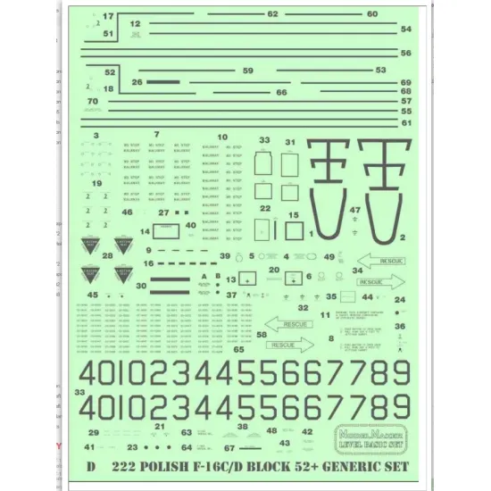 Model Maker Ymd72061 1/72 Polish F-16c Ntm 2015 - Tiger Demo Team- Masks Decals Set With Stencils