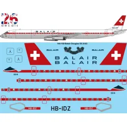 26decals 144-150 1/144 Balair Douglas Dc-8-63 Laser Decal For Aircraft