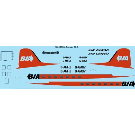 26decals 144-155 1/144 Bia Douglas Dc-3 Laser Decal For Aircraft