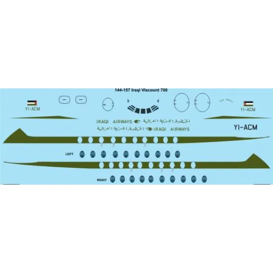 26decals 144-157 1/144 Iraqi Viscount 700 Laser Decal For Aircraft