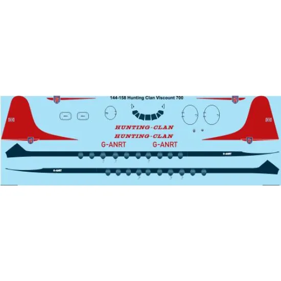 26decals 144-158 1/144 Hunting Clan Viscount 700 Laser Decal For Aircraft