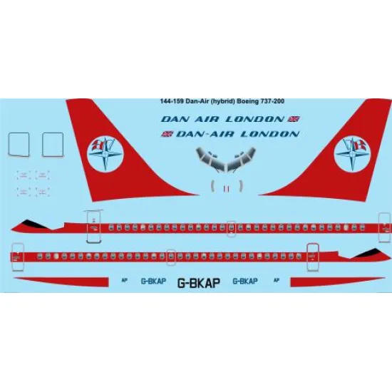 26decals 144-159 1/144 Dan Air Boeing 737-200 Laser Decal For Aircraft