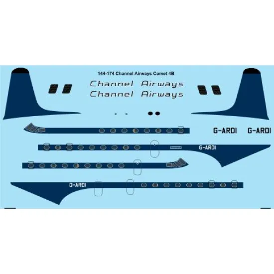 26decals 144-174 1/144 Channel Airways Dh Comet 4b Laser Decal For Aircraft