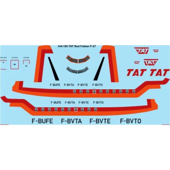 26decals 144-185 1/144 Tat Red Fokker F-27 Laser Decal For Aircraft