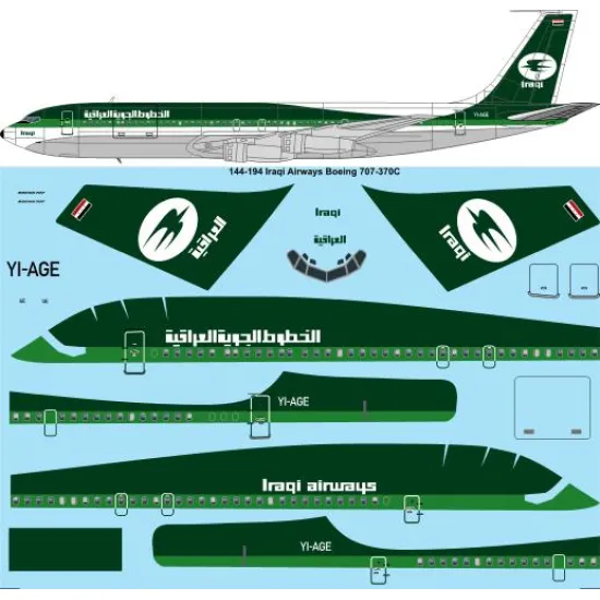 26decals 144-194 1/144 Iraqi Boeing 707-320c Laser Decal For Aircraft