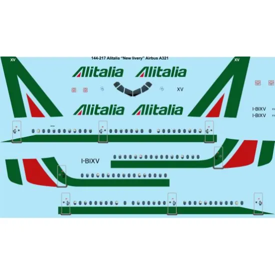 26decals 144-217 1/144 Alitalia New Airbus A321 Laser Decal For Aircraft