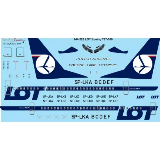 26decals 144-228 1/144 Lot Boeing 737-500 Laser Decal For Aircraft
