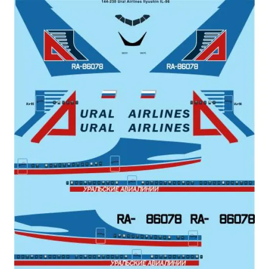 26decals 144-230 1/144 Ural Il-86 Laser Decal For Aircraft
