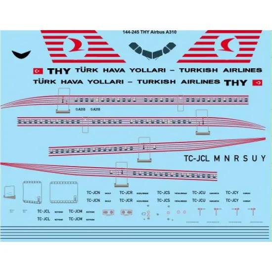 26decals 144-245 1/144 Thy Airbus A310 Laser Decal For Aircraft