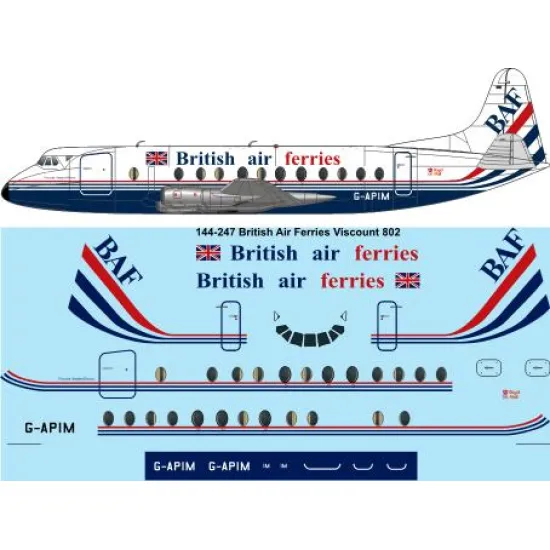 26decals 144-247 1/144 Baf Viscount 800 Laser Decal For Aircraft
