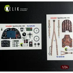 Kelik K24001 1/24 Spitfire Mk Viii Interior 3d Decals For Airfix Kit