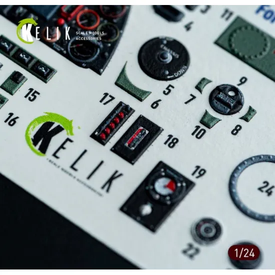 Kelik K24001 1/24 Spitfire Mk Viii Interior 3d Decals For Airfix Kit