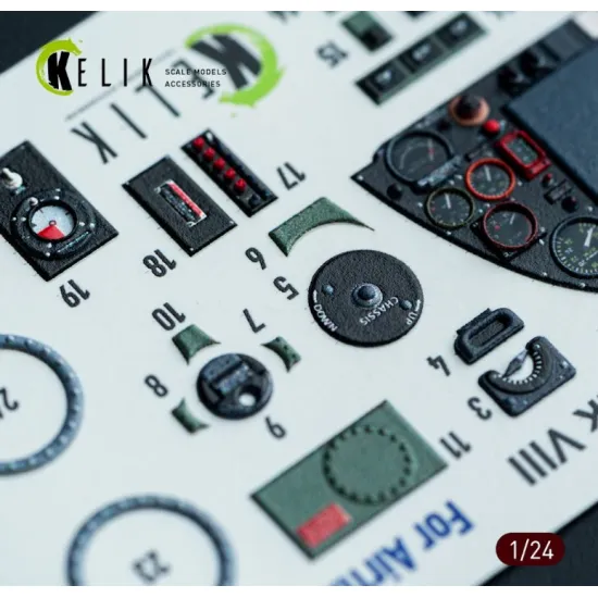 Kelik K24001 1/24 Spitfire Mk Viii Interior 3d Decals For Airfix Kit