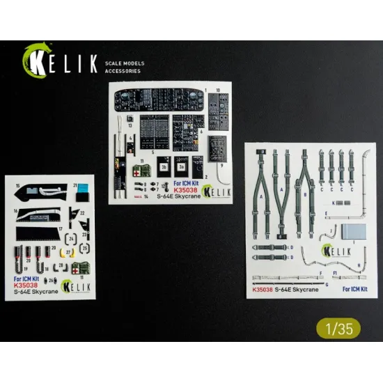 Kelik K35038 1/35 S-64e Skycrane - Interior 3d Decals For Icm Kit